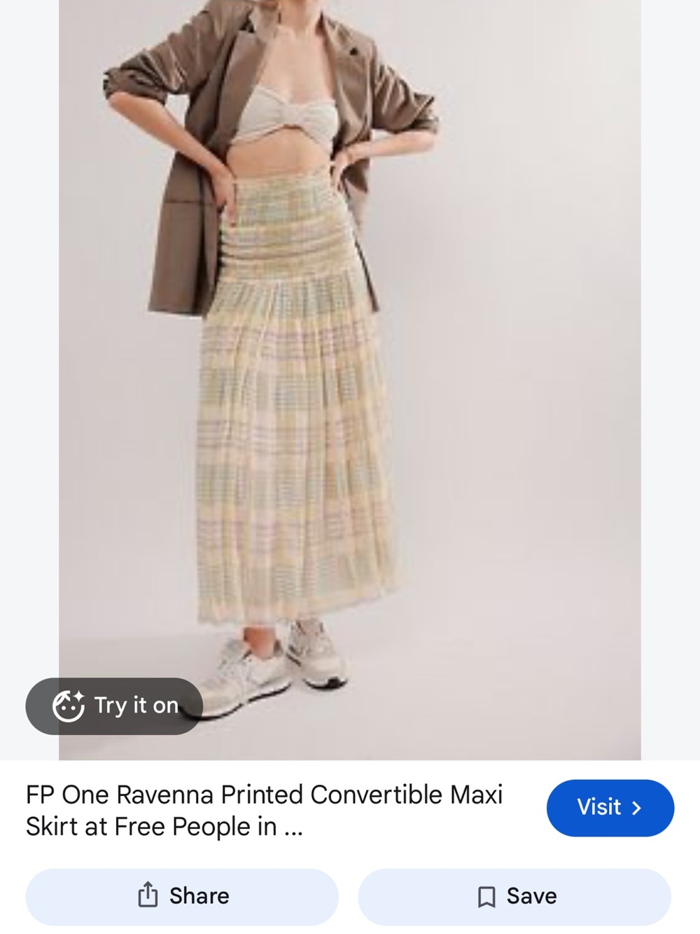 Ravenna Printed Convertible Maxi Skirt - Pastel Plaid